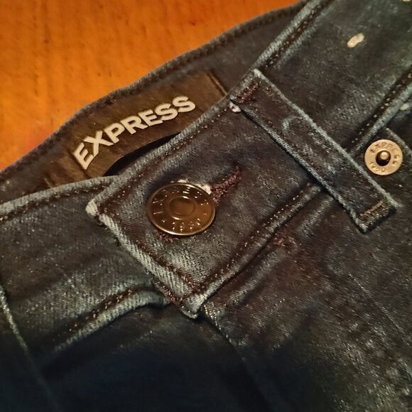 Women's Black Jeans / White Stripes Size: 4R (1033) - Picture 2 of 5